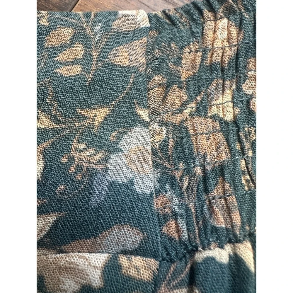 Easel Wide Leg Ruffle Pull On Elastic Waist Pant Floral Small Boho Beachy Resort - Picture 7 of 16